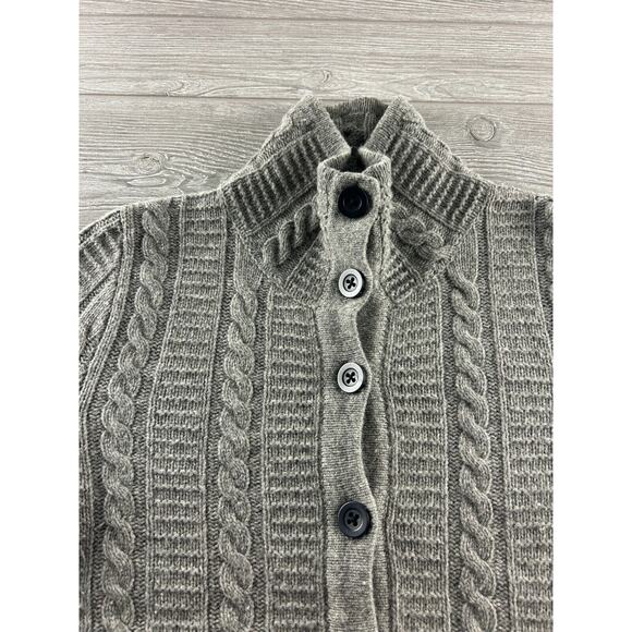 Fire & Ice Cable Knit Cardigan Sweater Button Up Nordic Mock Neck Women's Sz M/L - Picture 3 of 9